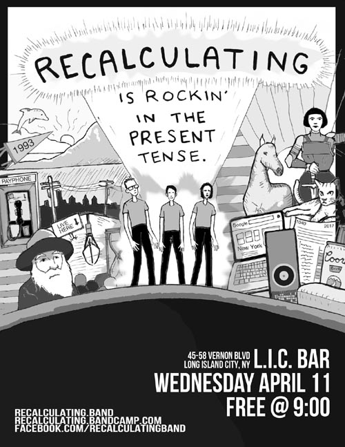 Recalculating Flier, April 11, 2018 LIC Bar Show